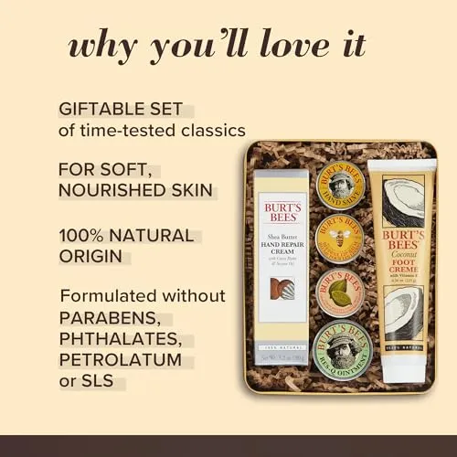 Burt's Bees Christmas Stocking Stuffers Gift Set - 6 Classic Products