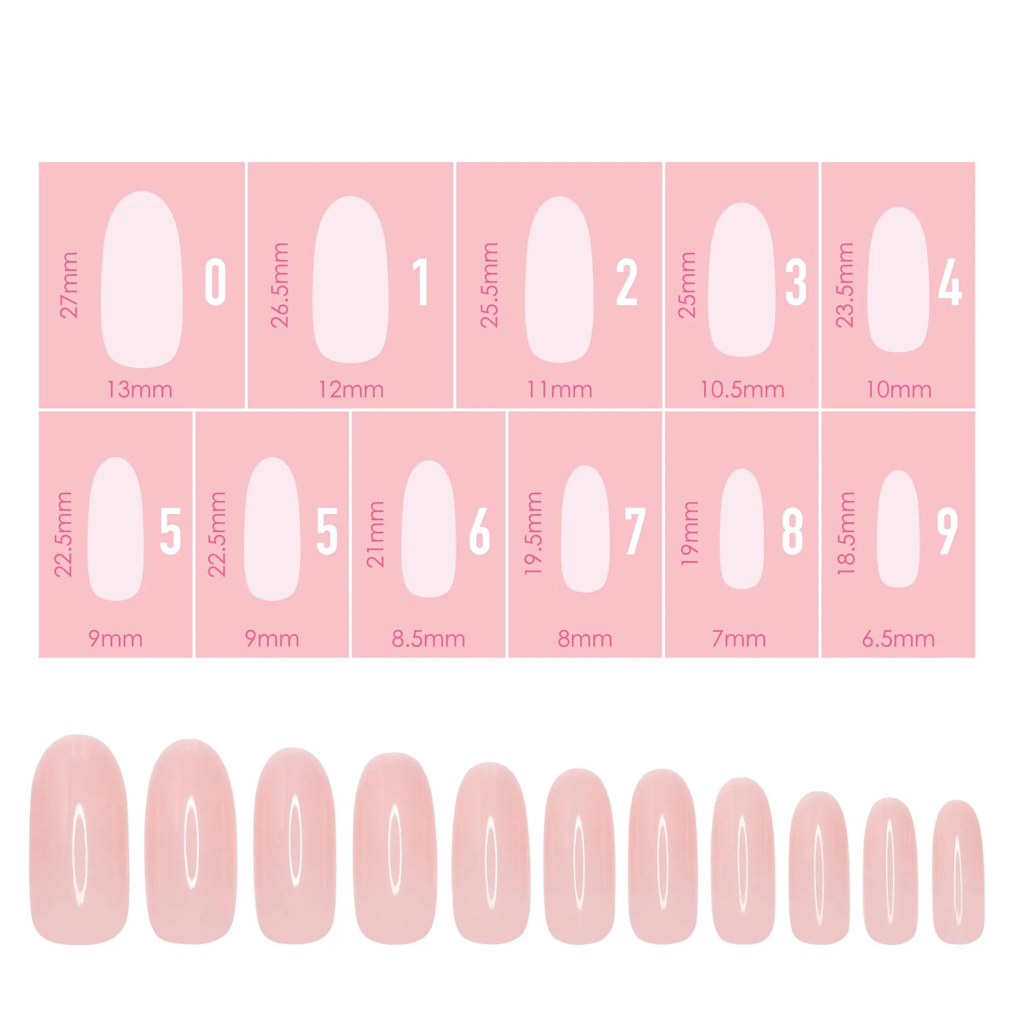 Charme Gel Extension Tips / Oval / Medium / Blush