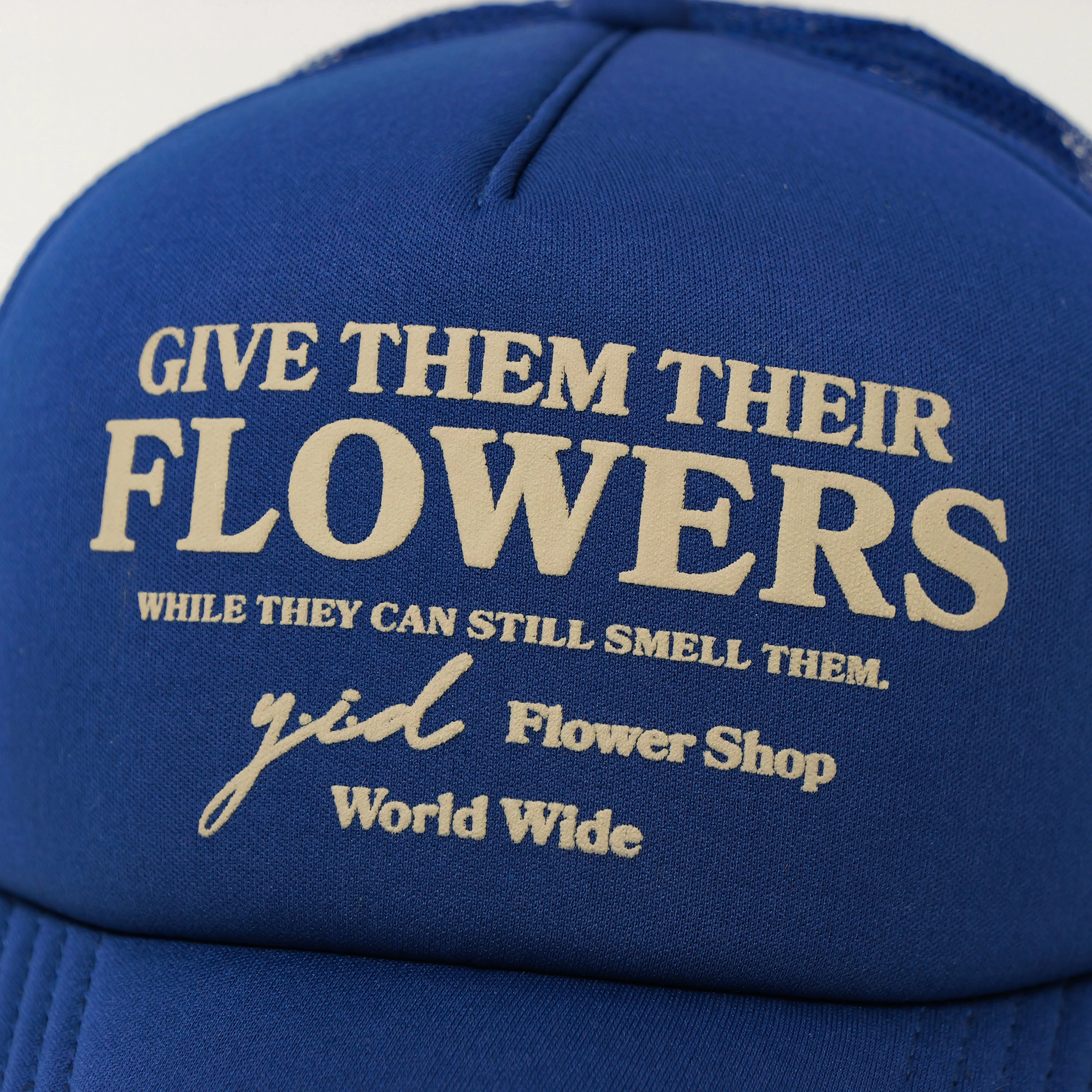 FLOWER SHOP TRUCKER HAT COBALT
