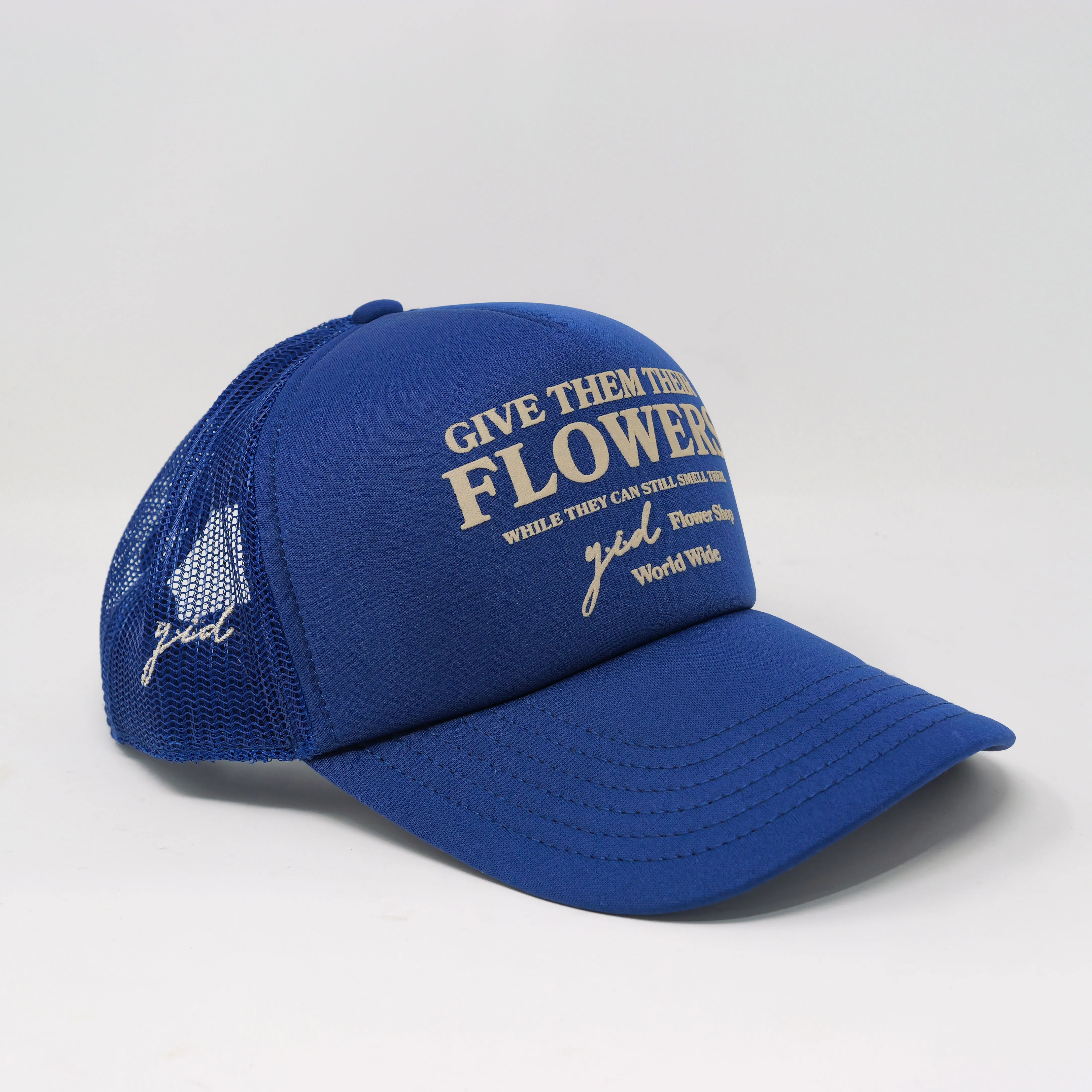 FLOWER SHOP TRUCKER HAT COBALT