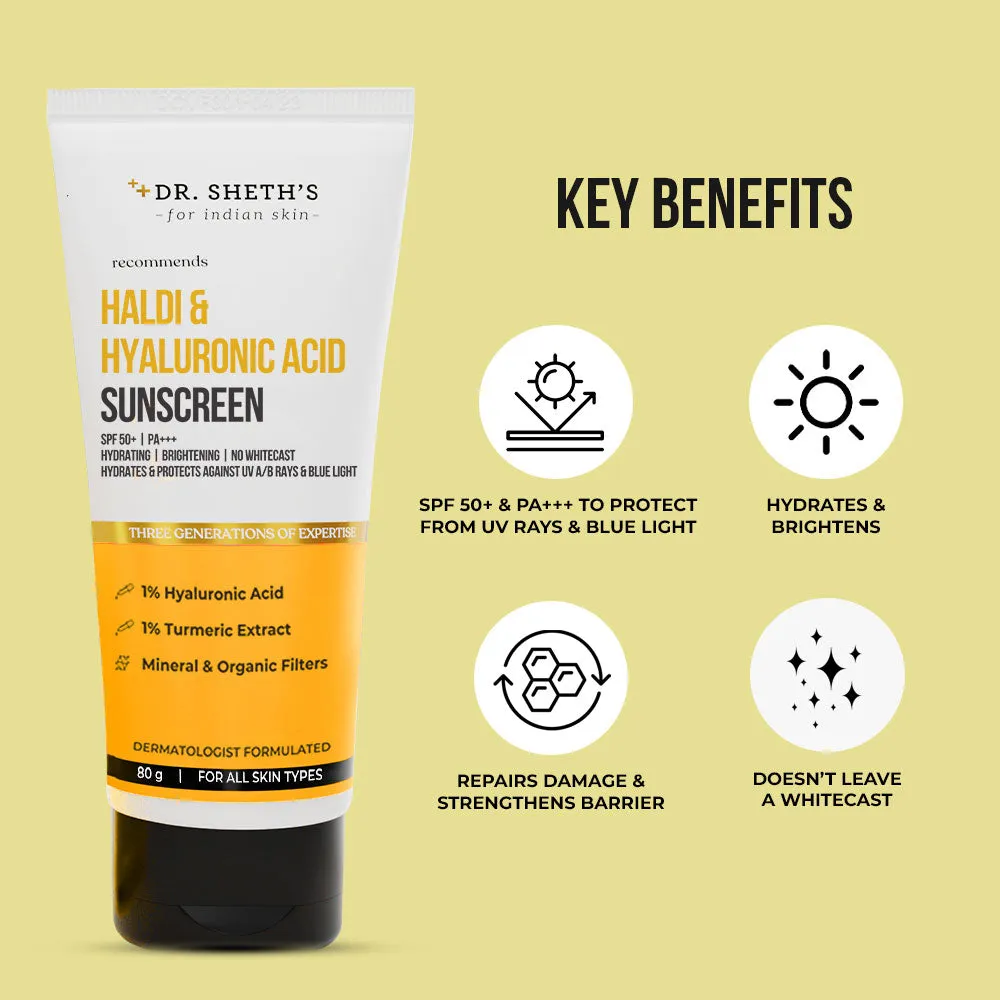 Haldi & Hyaluronic Acid Sunscreen - 80gm