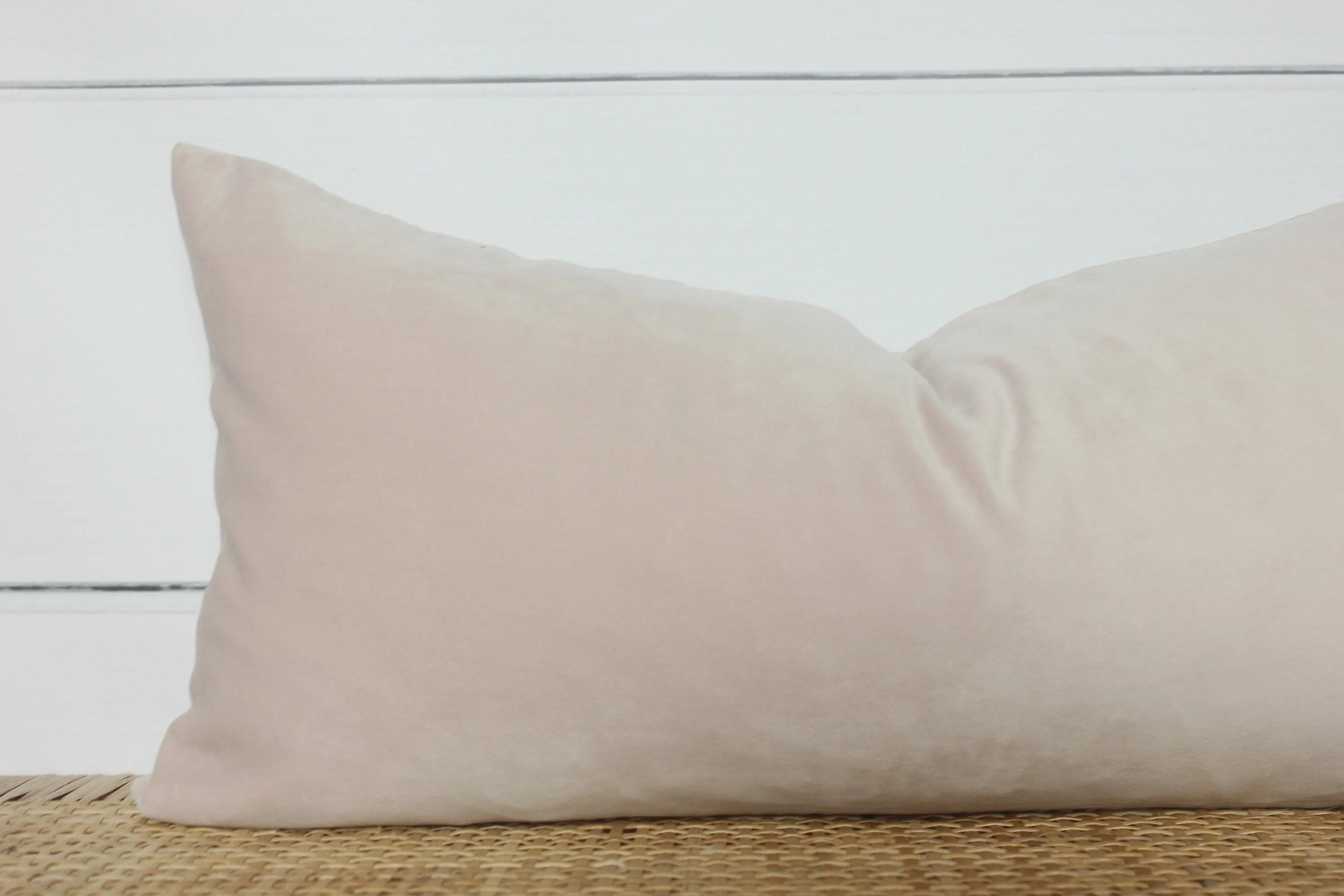 Pink Velvet Pillow | Blush | Velvet Lumbar