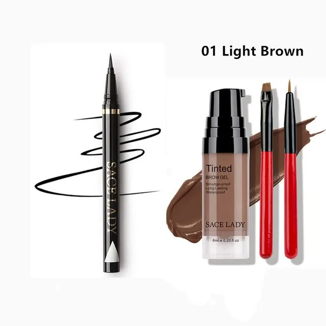 SACE LADY Black Long Lasting Eye Liner Pencil Waterproof Eyeliner Henna Eyebrow Gel Tint Makeup Brush Set Make Up Paint Cosmetic