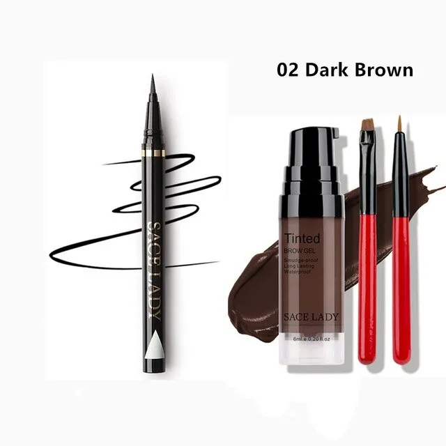 SACE LADY Black Long Lasting Eye Liner Pencil Waterproof Eyeliner Henna Eyebrow Gel Tint Makeup Brush Set Make Up Paint Cosmetic