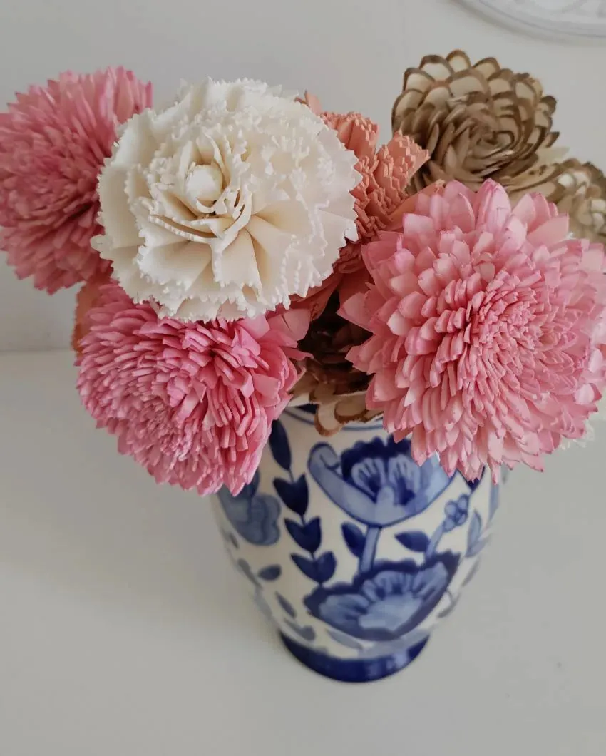 Zuri Sholapith DIY Flower Bunch | Vase Not Included | 11 Flower Heads